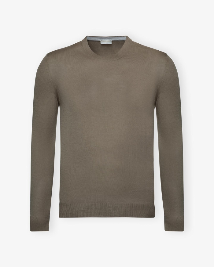 LES HOMMES D'AMSTERDAM LHDA - Crewneck virgin wool - Greige