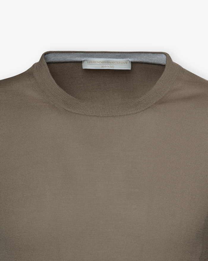 LES HOMMES D'AMSTERDAM LHDA - Crewneck virgin wool - Greige