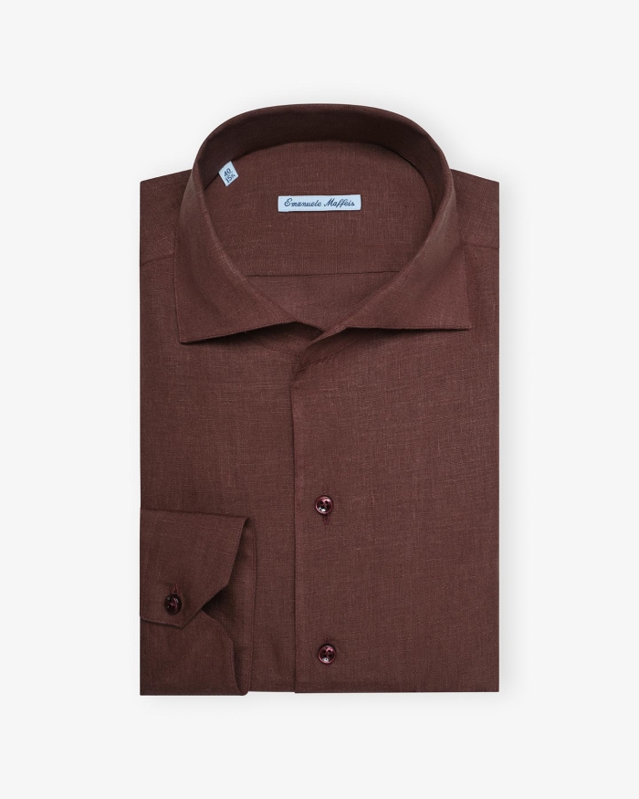 EMANUELE MAFFEIS Emanuele Maffeis - Shirt linen - Terracotta