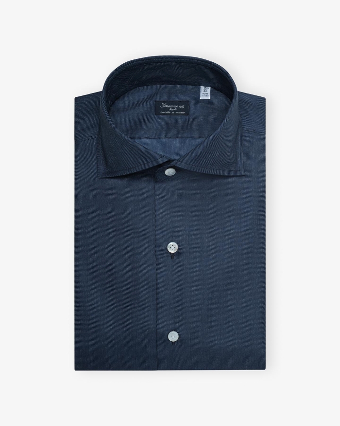 FINAMORE Finamore - Shirt ultra fine Egyptian cotton - Denim