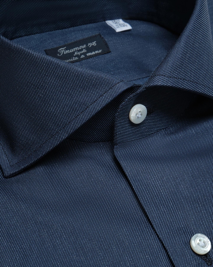 FINAMORE Finamore - Shirt ultra fine Egyptian cotton - Denim