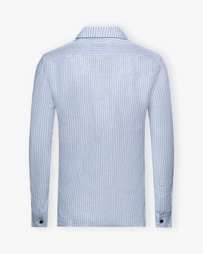 Corneliani - Bowling shirt long sleeve - Blue stripes