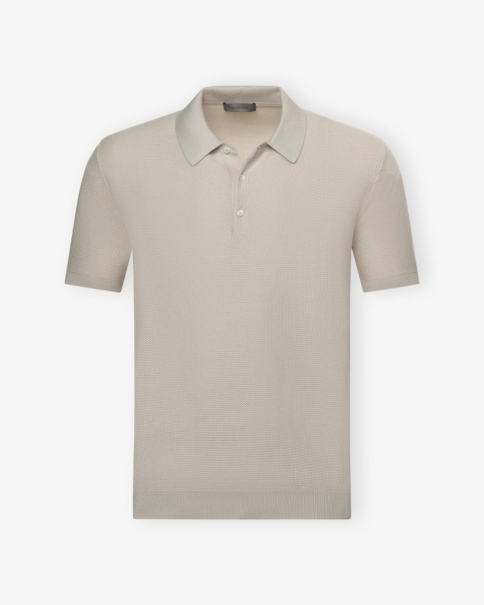 CORNELIANI Corneliani - Polo short sleeve cotton - Sand