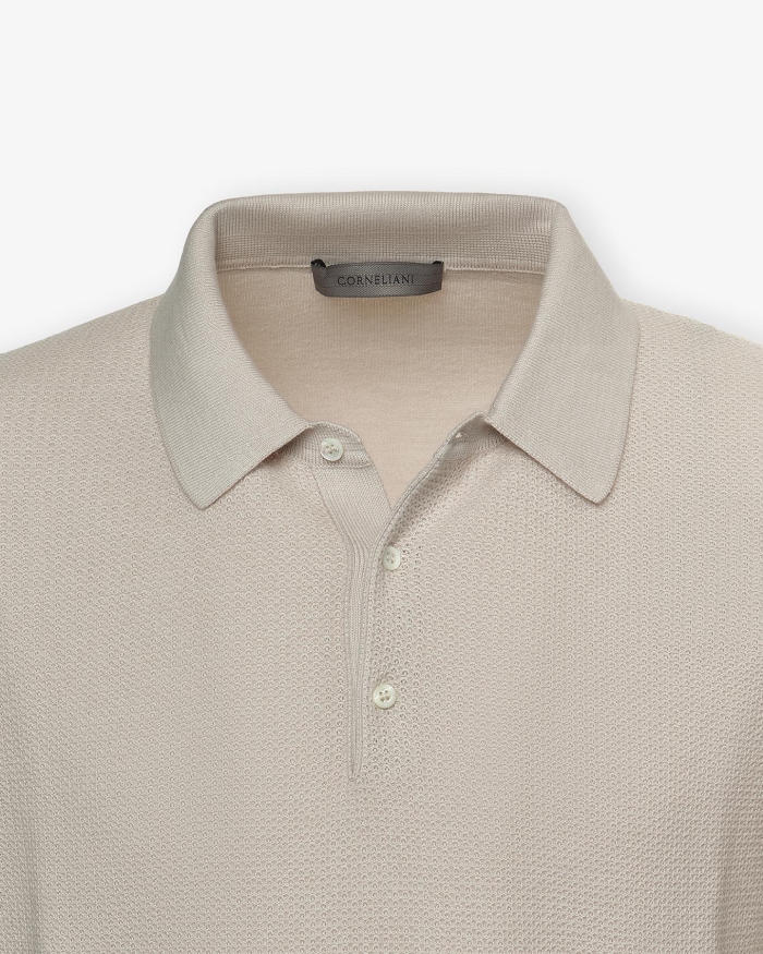 CORNELIANI Corneliani - Polo short sleeve cotton - Sand
