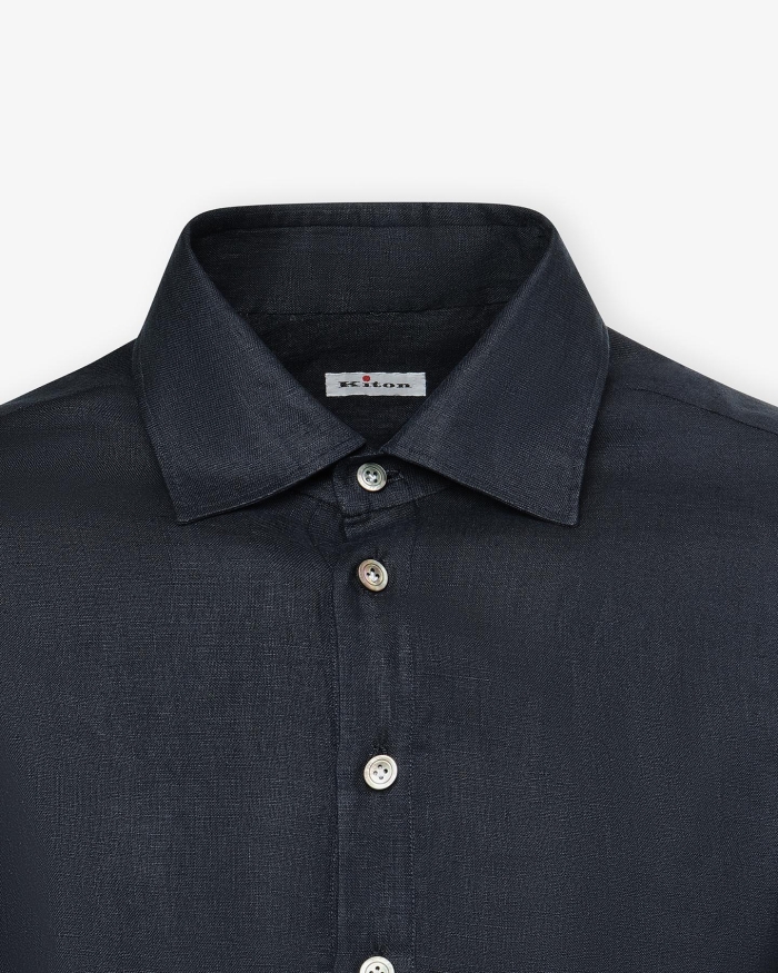 KITON Kiton - Miami linen shirt - Navy