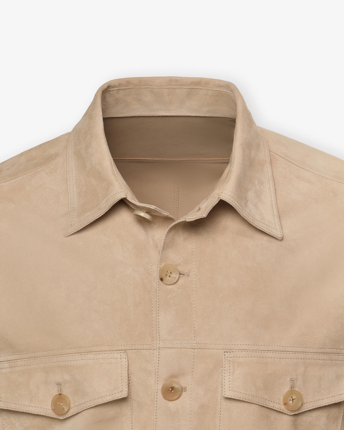 RIFUGIO NAPOLI Rifugio Napoli - Leather shirt the Continental - Sand