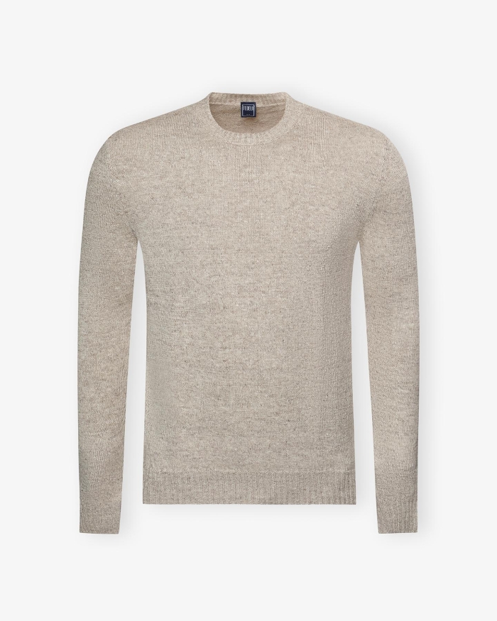 FEDELI Fedeli - Round neck linen - Greige