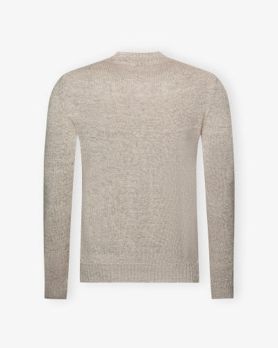 Fedeli - Round neck linen - Greige