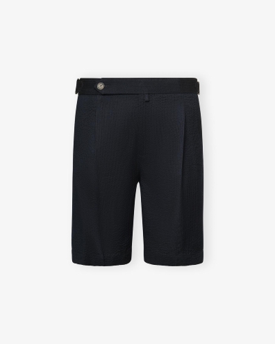 Jacob Cohen - Short seersucker - Navy