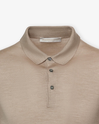 LHDA - Polo long sleeves - Wool and silk - Sand