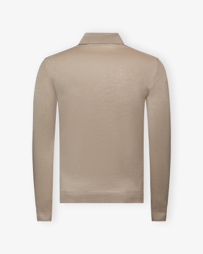 LHDA - Polo long sleeves - Wool and silk - Sand