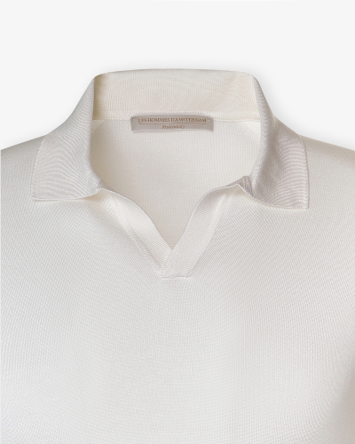 LHDA - Buttonless polo short sleeve - Silk - White