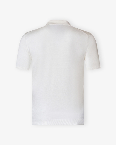 LHDA - Buttonless polo short sleeve - Silk - White