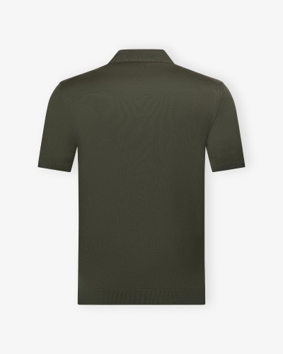 LHDA - Buttonless polo short sleeve - Silk - Green