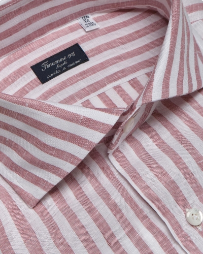 Finamore - Shirt Eduardo Napoli - Linen - Old pink