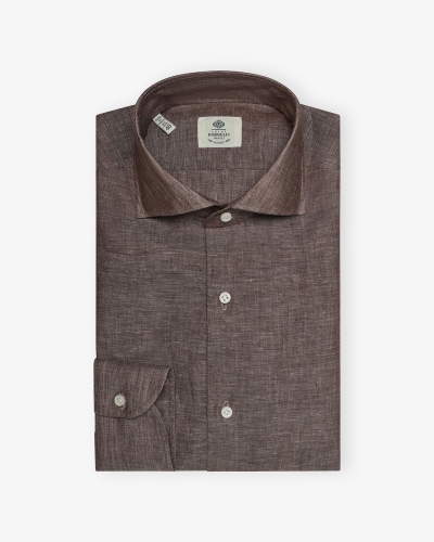Borrelli Napoli - Shirt linen - Brown