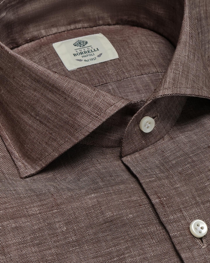 BORRELLI NAPOLI Borrelli Napoli - Shirt linen - Brown