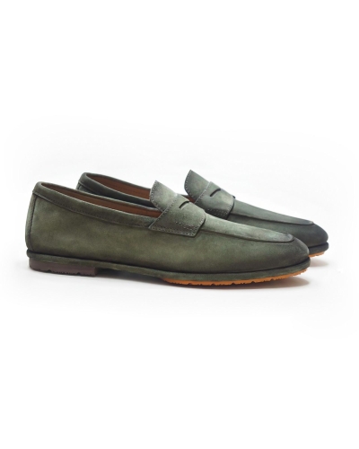 Santoni - Carlo loafer - Silk suede - Green