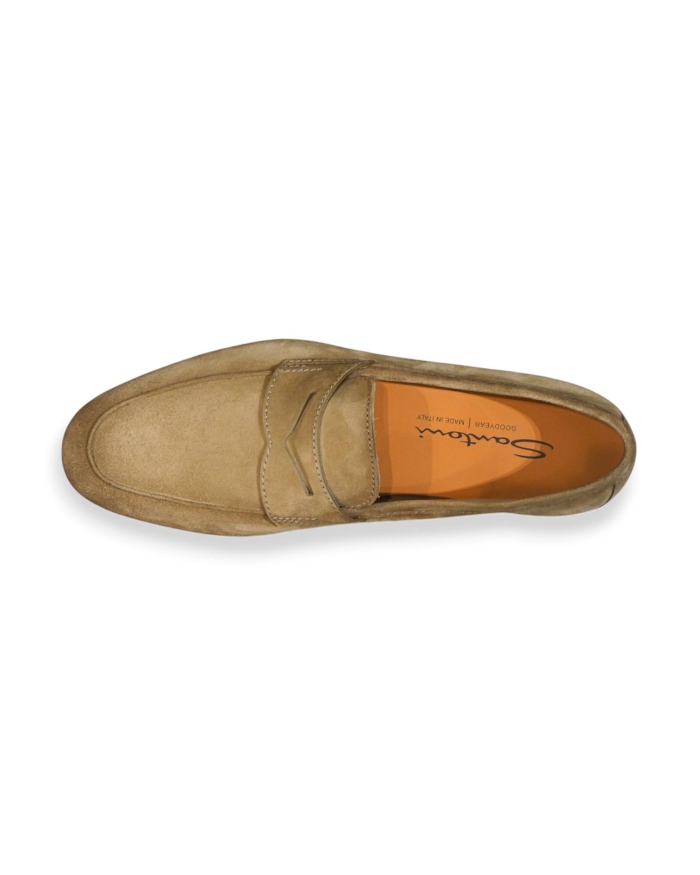 SANTONI Santoni - Carlo loafer - Silk suede - Taupe