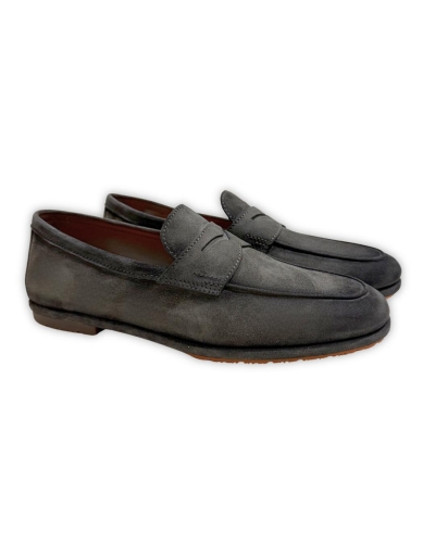 Santoni - Carlo loafer - Silk suede - Grey