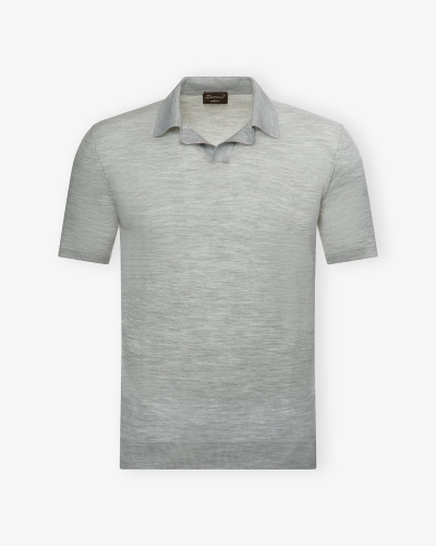DC - Buttonless polo short sleeve - Fine wool - Grey