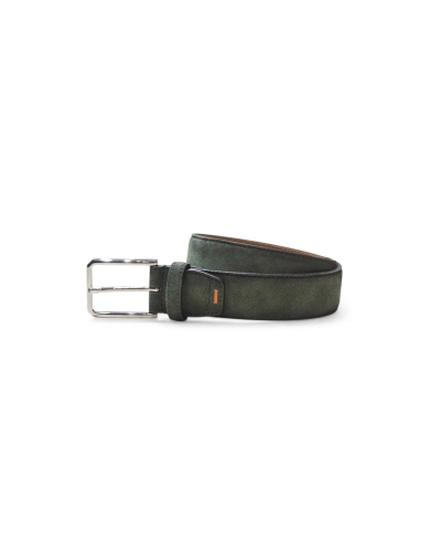 Santoni - Adjustable belt suede - Olive