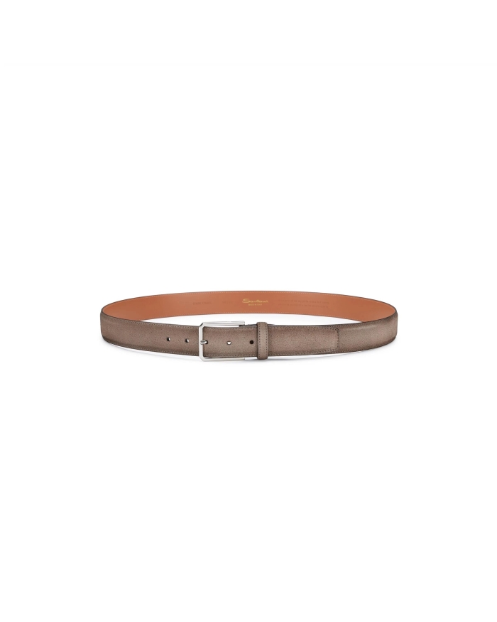 SANTONI Santoni - Adjustable belt suede - Greige