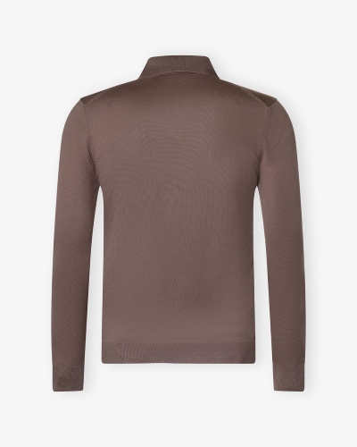 LHDA - Polo long sleeve - Virgin wool - Greige