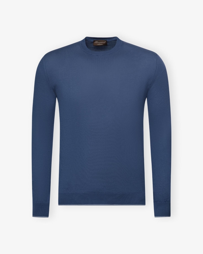 DORIANI CASHMERE Doriani Cashmere - Round neck ice cotton - Blue