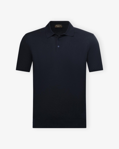 Doriani Cashmere - Polo short sleeve - Ice cotton - Navy