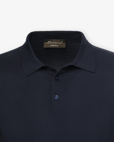 Doriani Cashmere - Polo short sleeve - Ice cotton - Navy