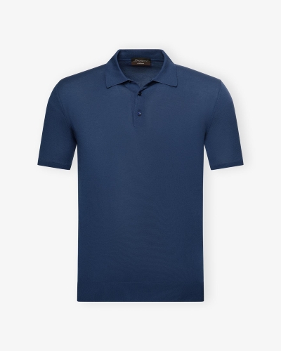 Doriani Cashmere - Polo short sleeve - Ice cotton - Blue