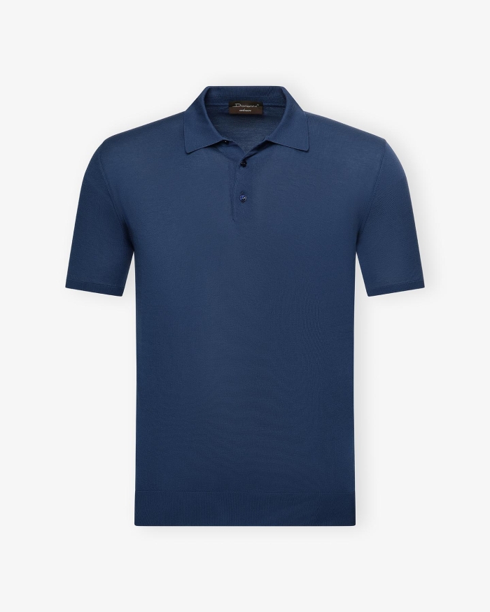 DORIANI CASHMERE Doriani Cashmere - Polo short sleeve - Ice cotton - Blue