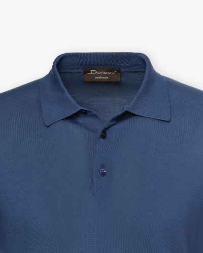 Doriani Cashmere - Polo short sleeve - Ice cotton - Blue