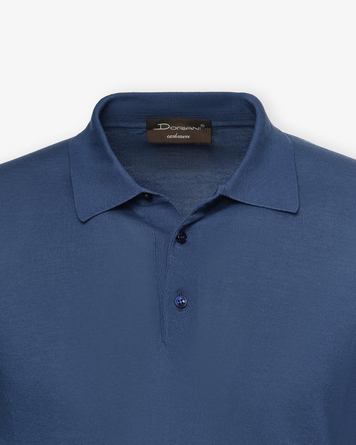 DORIANI CASHMERE Doriani Cashmere - Polo short sleeve - Ice cotton - Blue