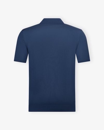 Doriani Cashmere - Polo short sleeve - Ice cotton - Blue