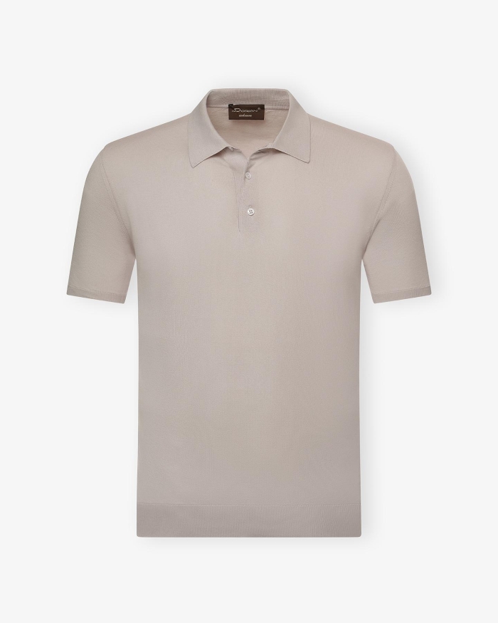 DORIANI CASHMERE Doriani Cashmere - Polo short sleeve - Ice cotton - Sand