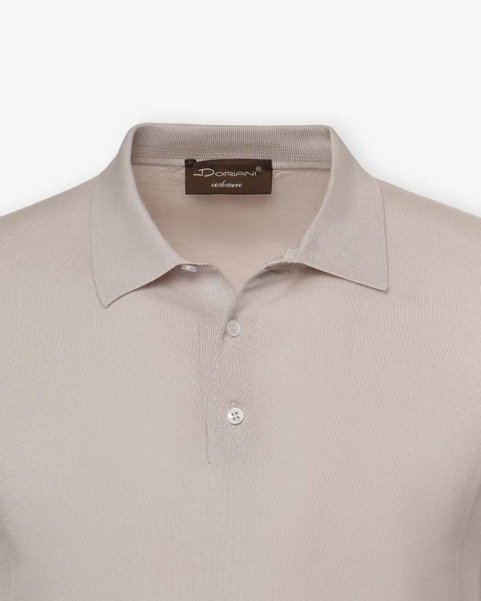 DORIANI CASHMERE Doriani Cashmere - Polo short sleeve - Ice cotton - Sand