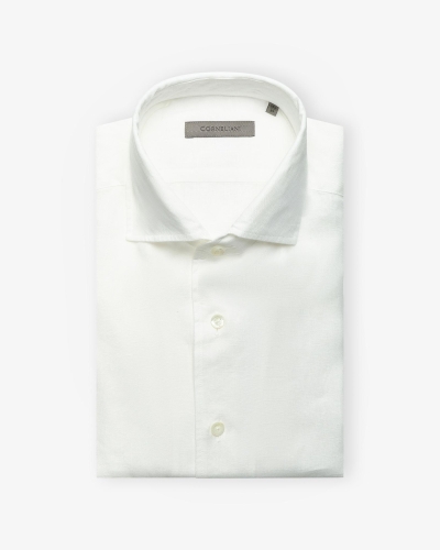 Corneliani - Shirt one piece collar linen - White