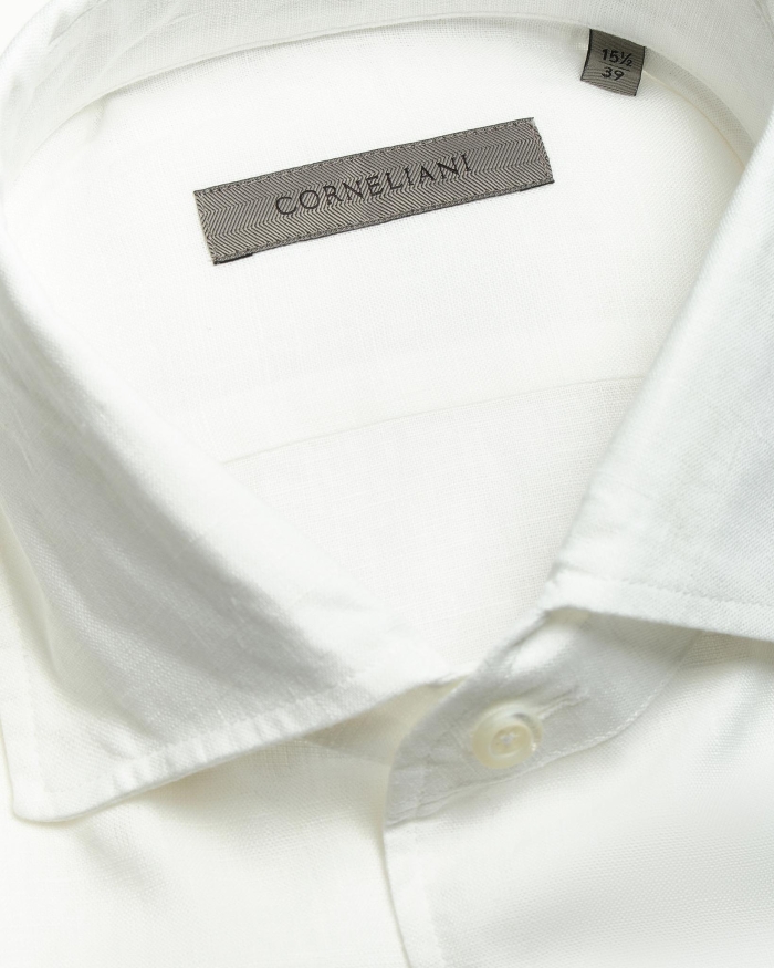 CORNELIANI Corneliani - Shirt one piece collar linen - White