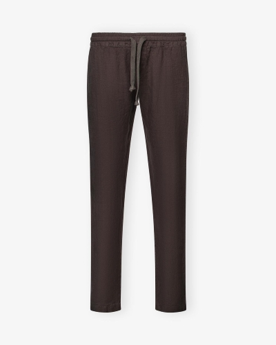 Fedeli - Trousers linen - Dark brown