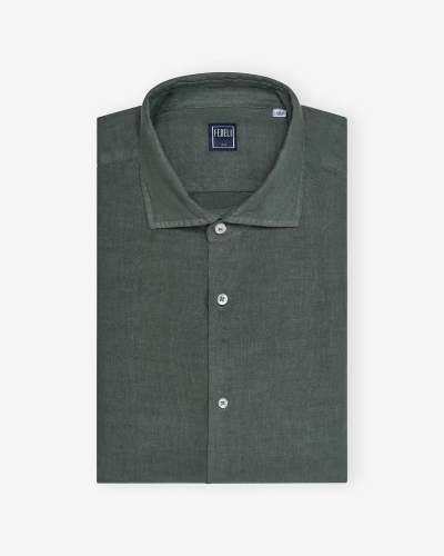 Fedeli - Shirt Nick linen - Olive