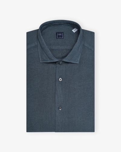 Fedeli - Shirt Nick linen - Ocean blue