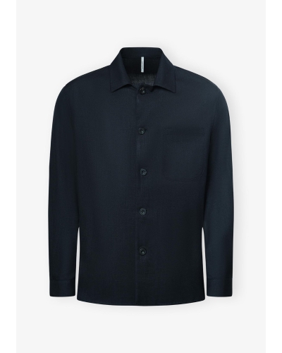 Berwich x Loro Piana - Shirt jacket wool silk linen - Navy
