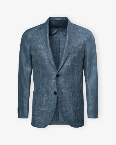 Corneliani - Check jacket Sartorial - wool silk linen - Blue