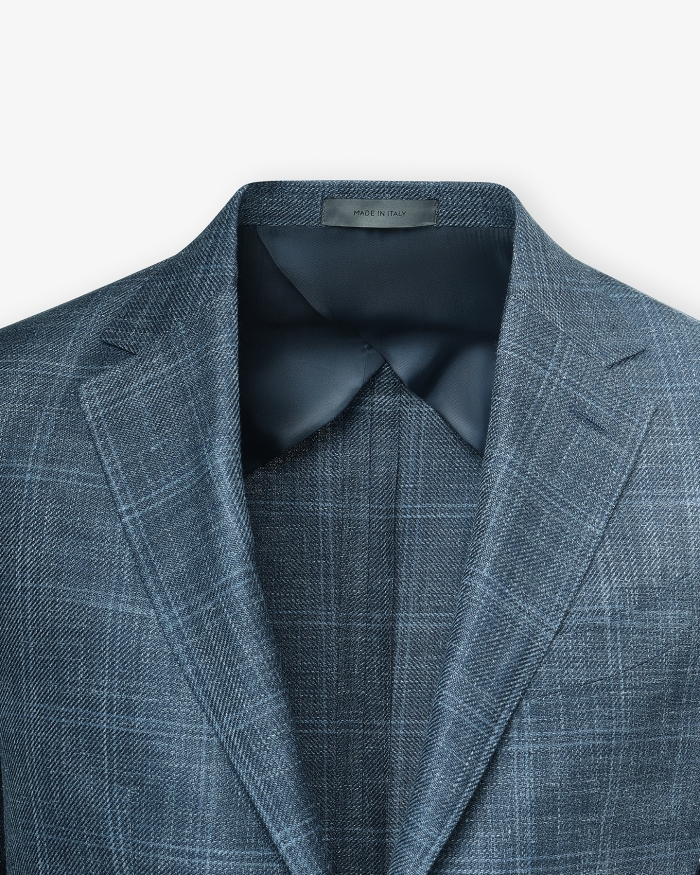 CORNELIANI Corneliani - Check jacket Sartorial - wool silk linen - Blue