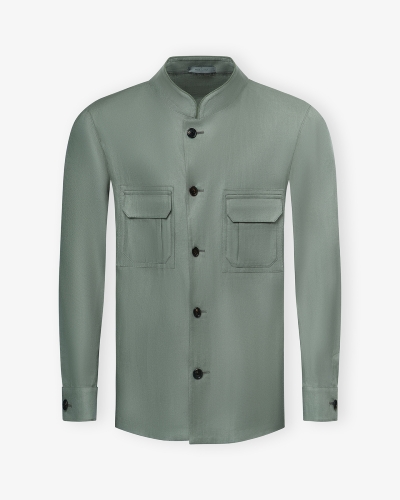 Corneliani - Stand collar jacket - Linen - Olives