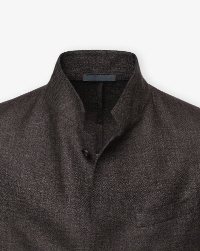 Corneliani - Stand collar jacket - Wool silk cotton - Greige