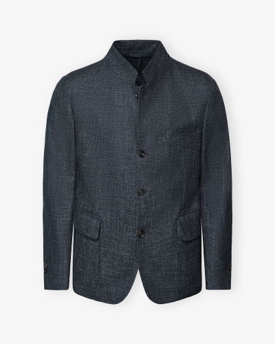 Corneliani - Stand collar jacket - Wool silk cotton - Grey