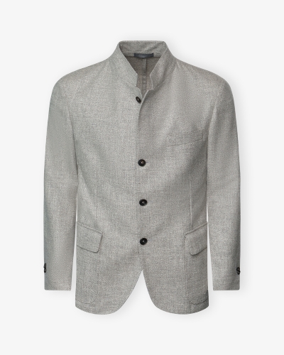 Corneliani - Stand collar jacket - Wool silk cotton - Beige